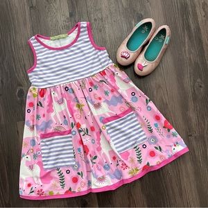 Milly Loves Lily Sleeveless Unicorn Print A-Line Twirl Dress